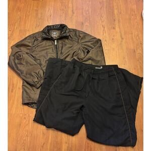 Ac-tiv-ology Set VTG Zip-up Jacket and Active pants Brown Size petite Medium